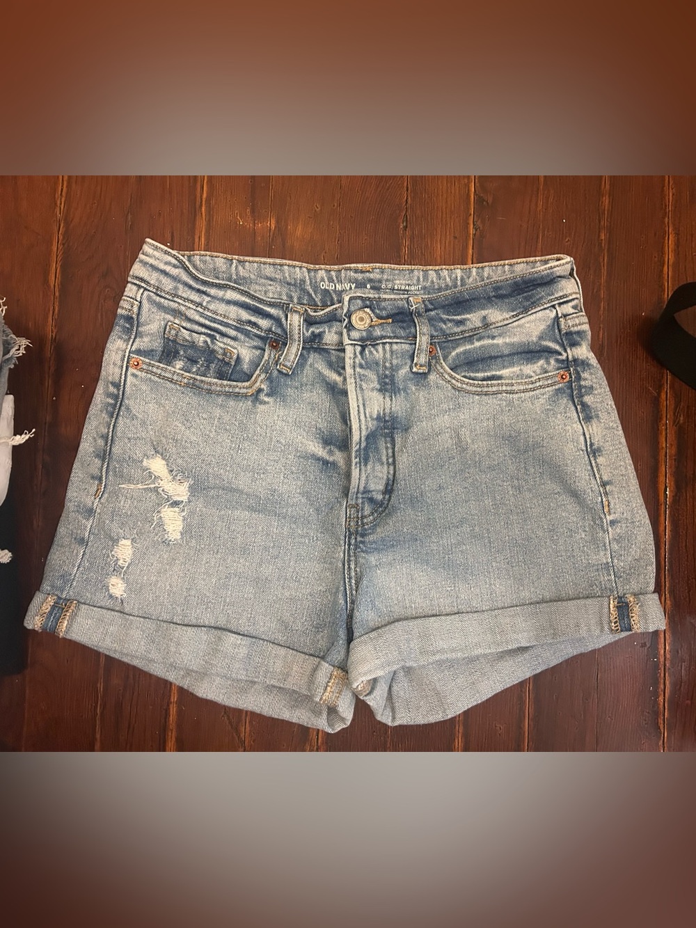 Old Navy Light Wash Denim Roll-Cuff Shorts